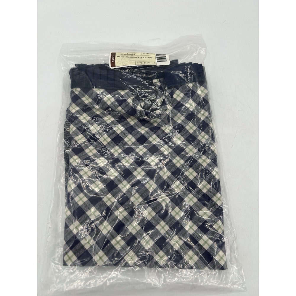 Longaberger Fabric Liner Blue Ribbon Plaid for Crafting Basket 28682148 NEW NIP